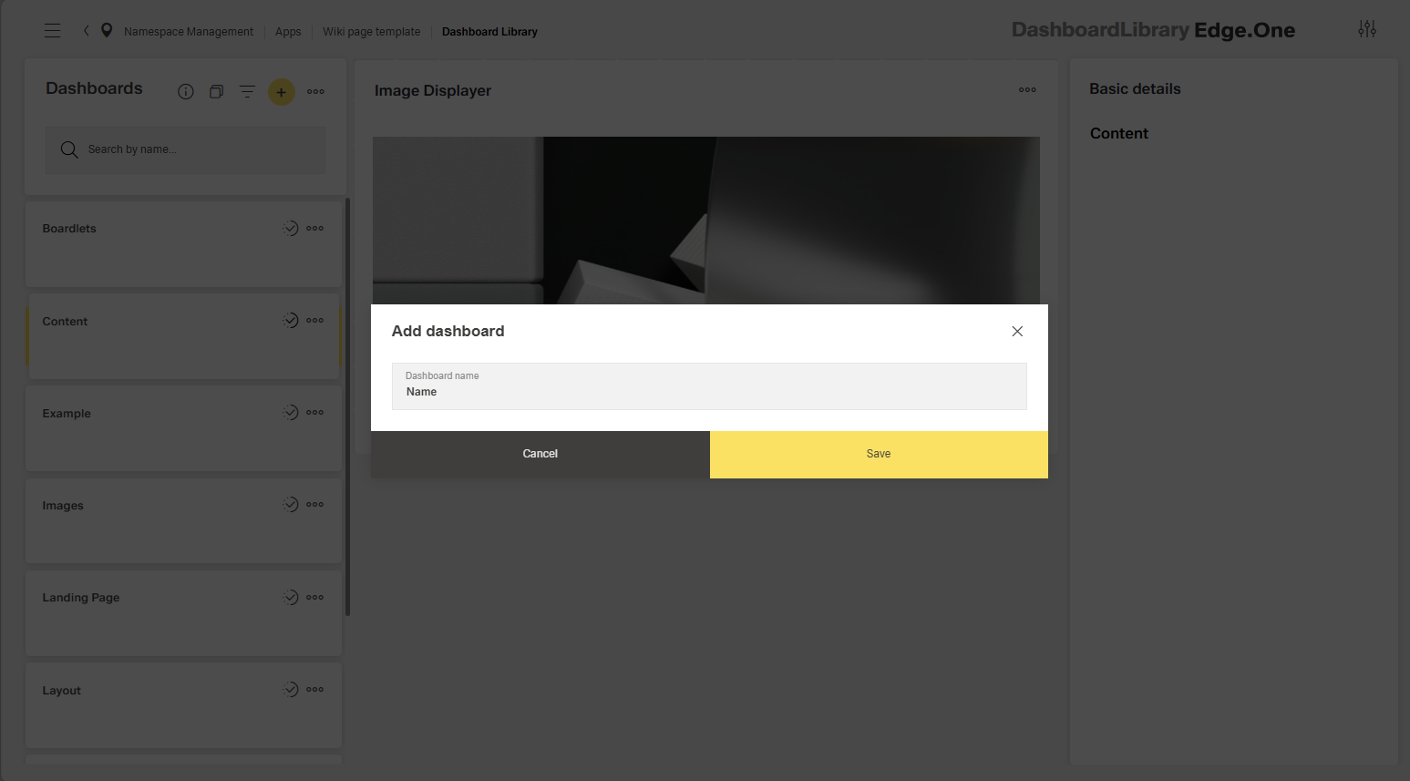 Creating new dashboard