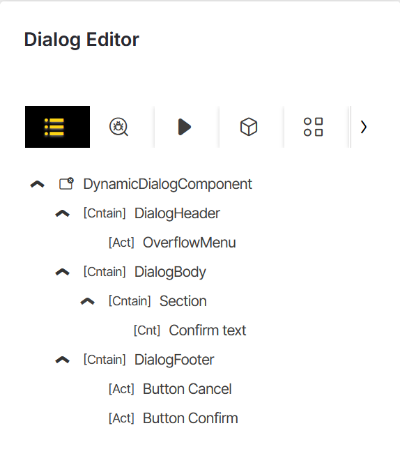 Menu structure tab