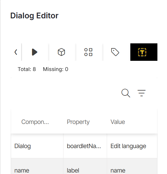 Menu translations tab