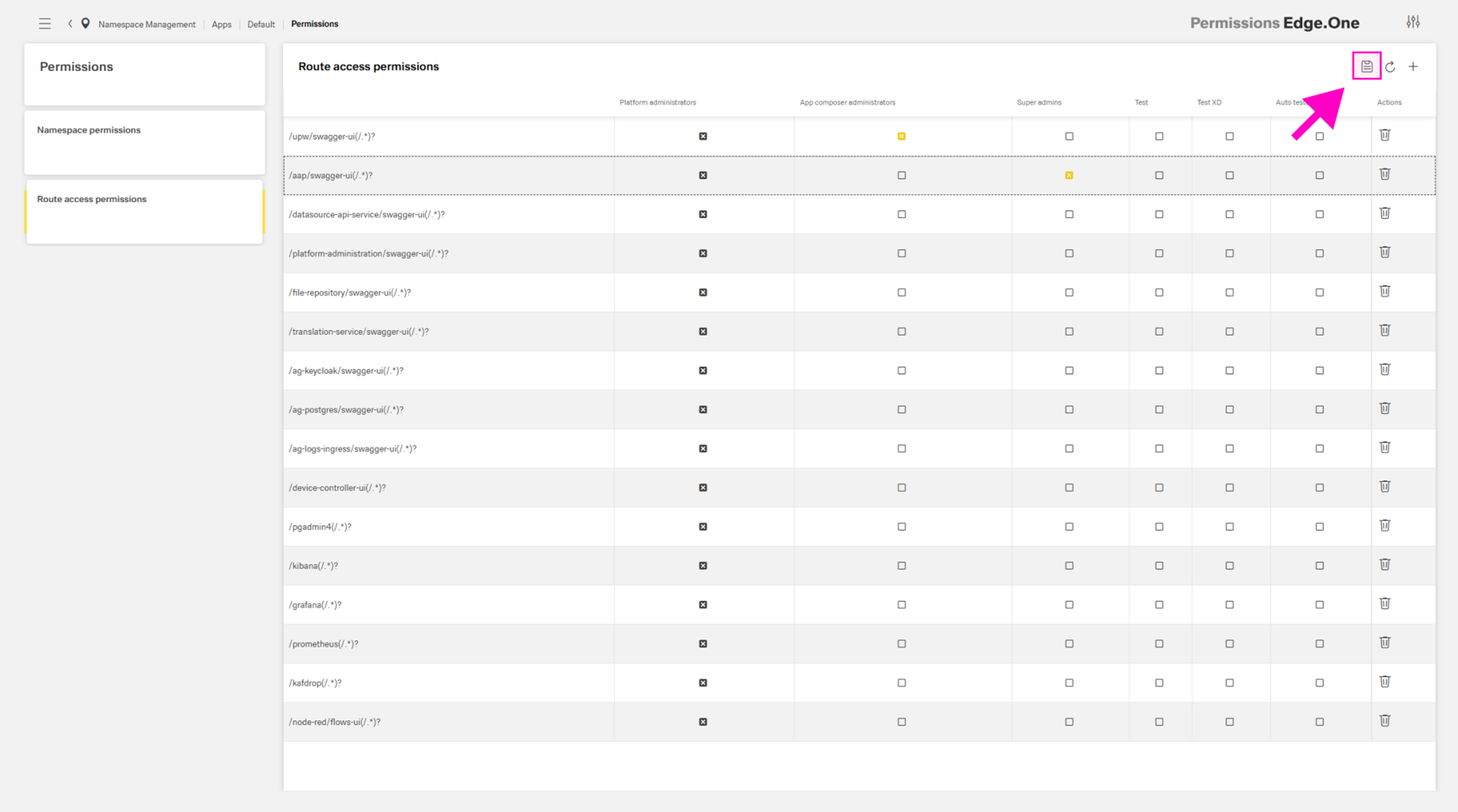 Changing permissions