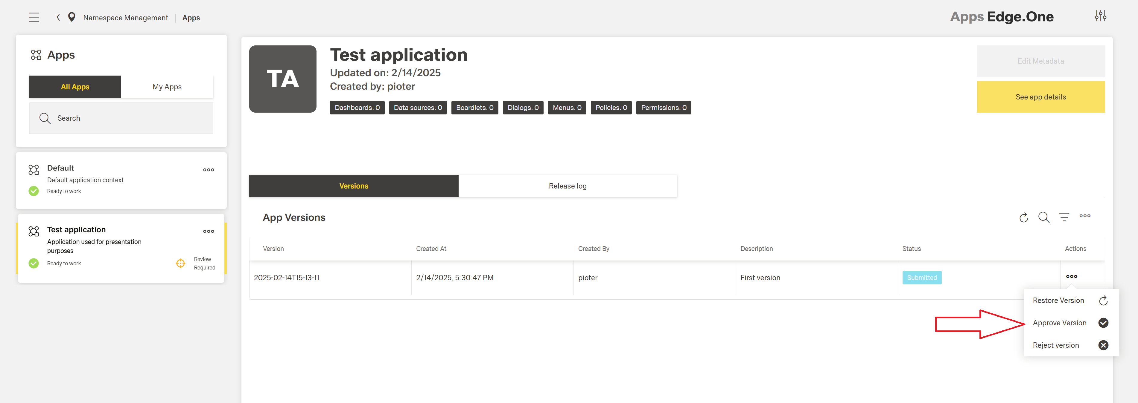 Approve Release Candidate 1