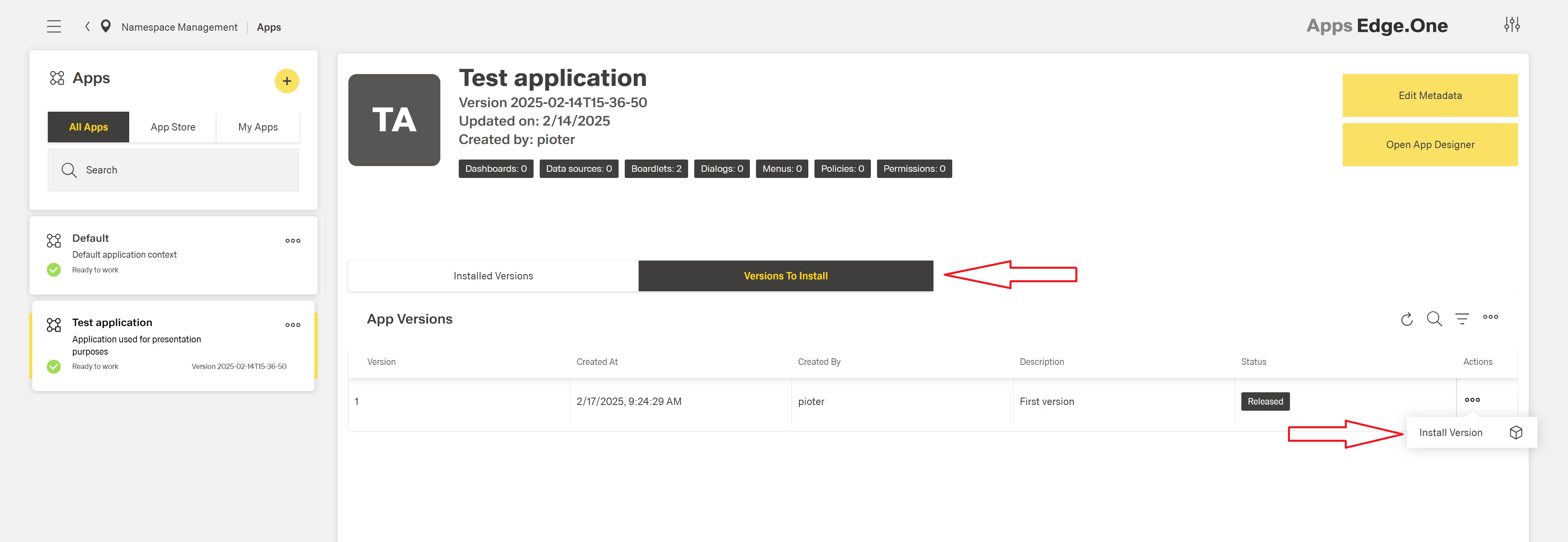 Install App Version 1