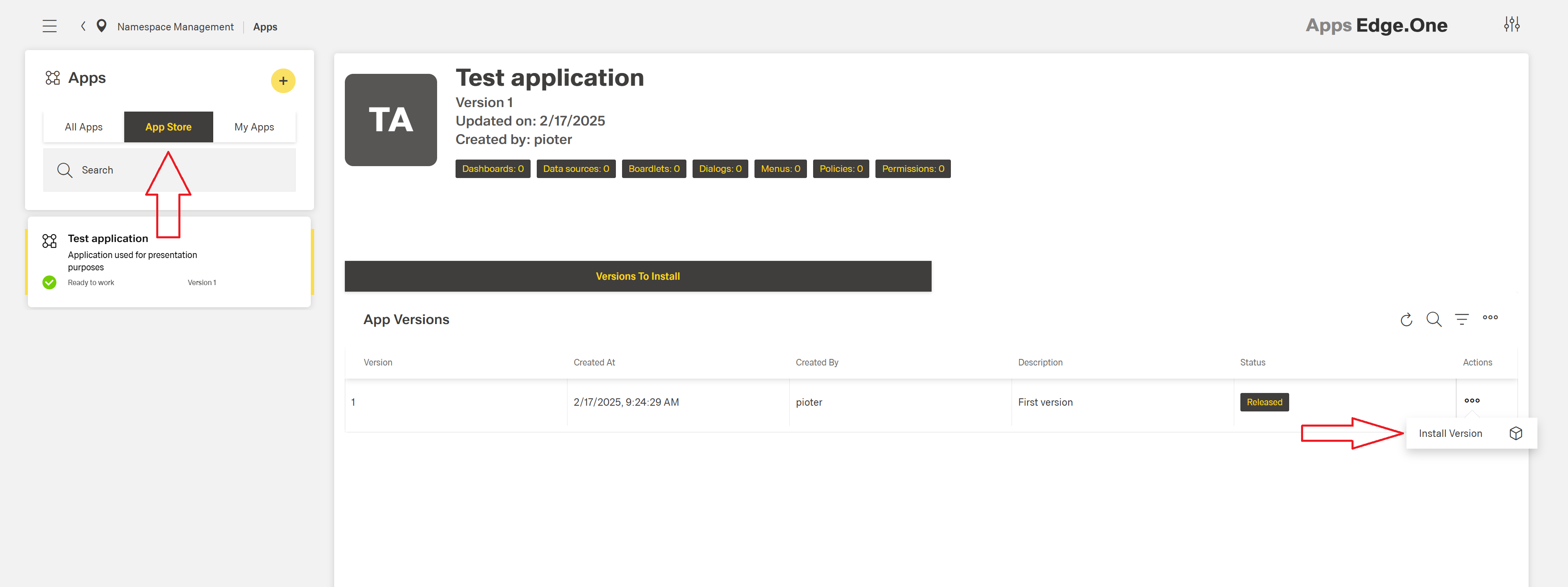 Install App Version 4