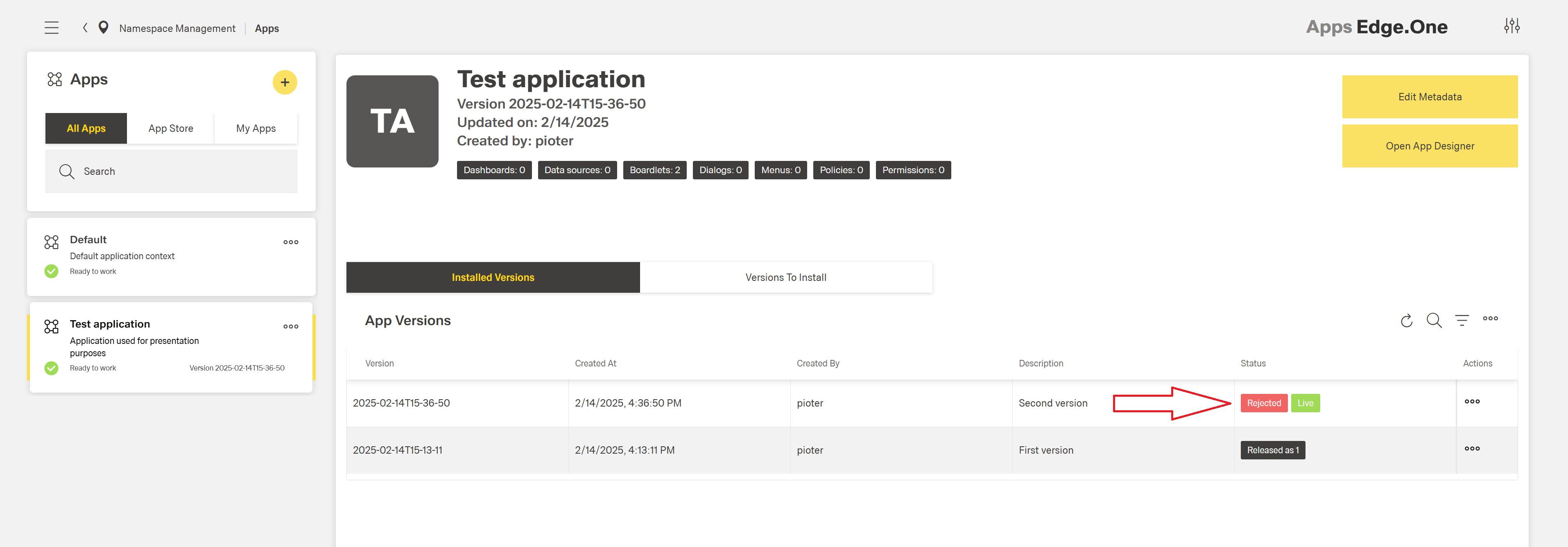 Reject Release Candidate 4