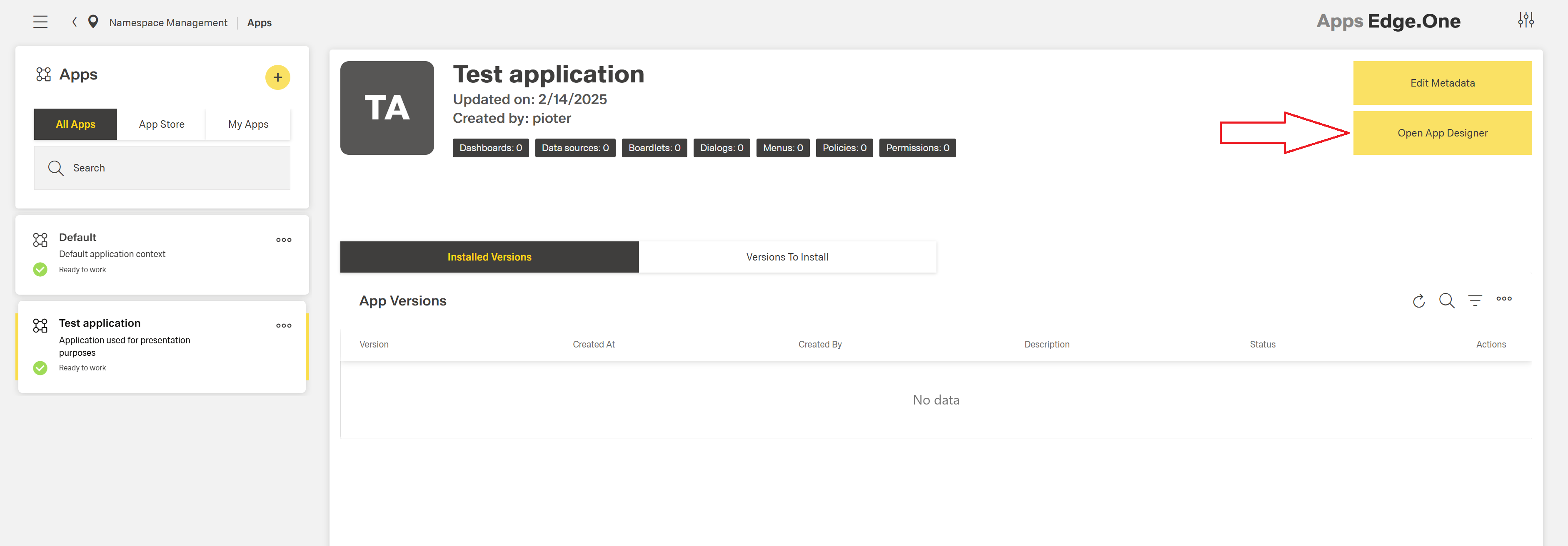 Create App Version 1