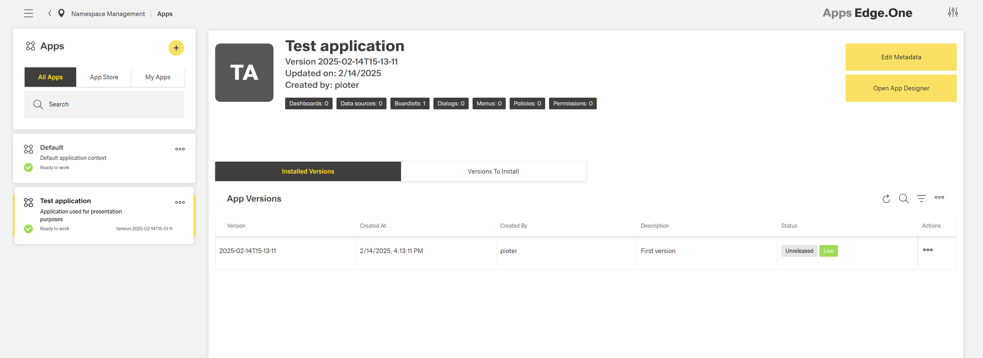 Create App Version 4
