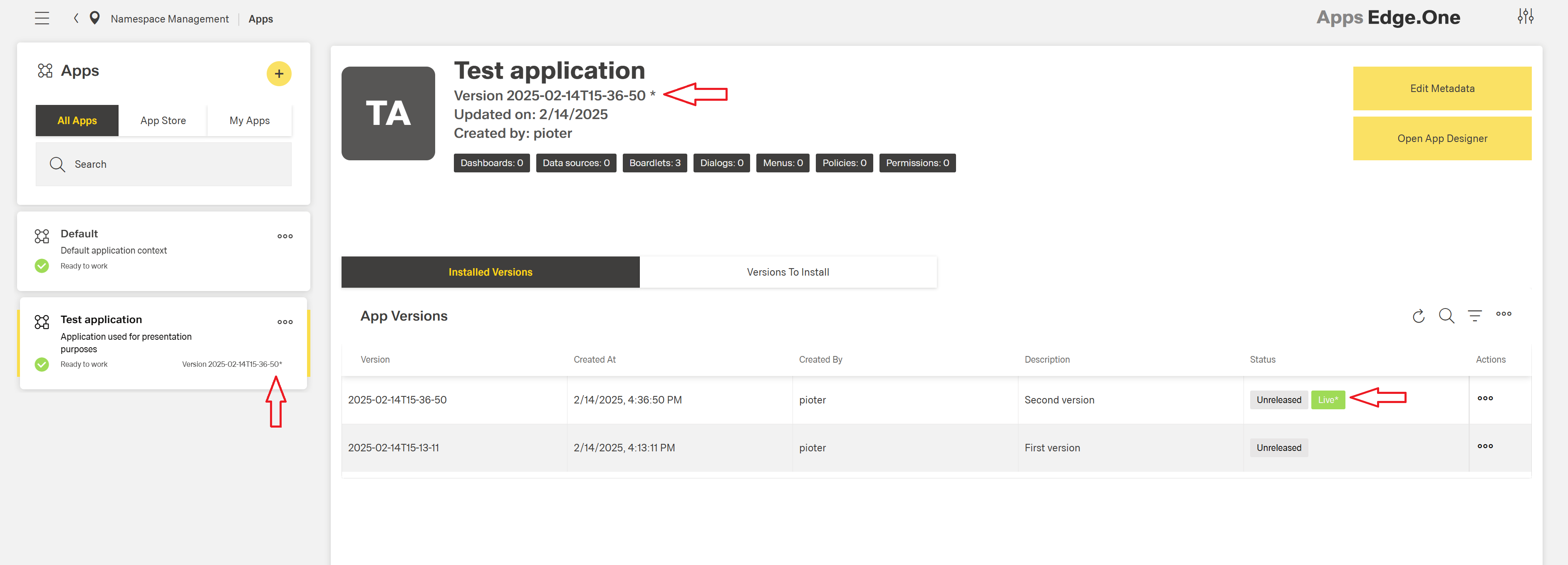Create App Version 6