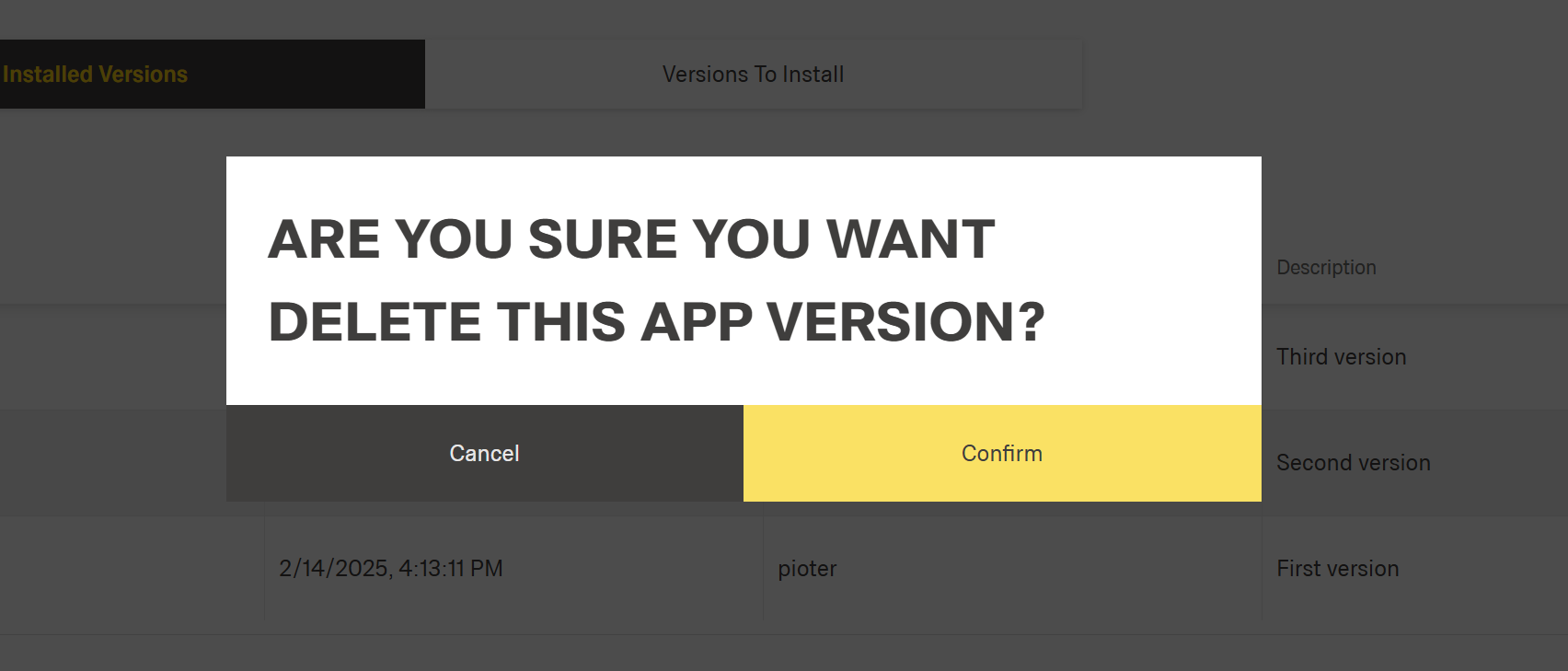 Delete App Version 2