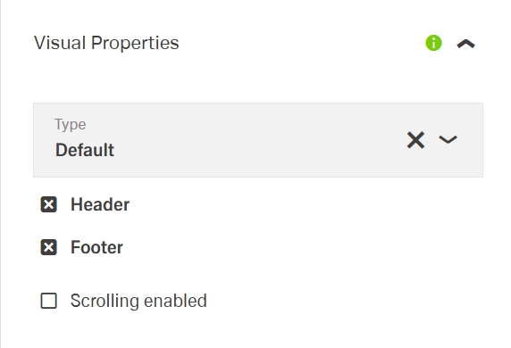 Visual Properties tab