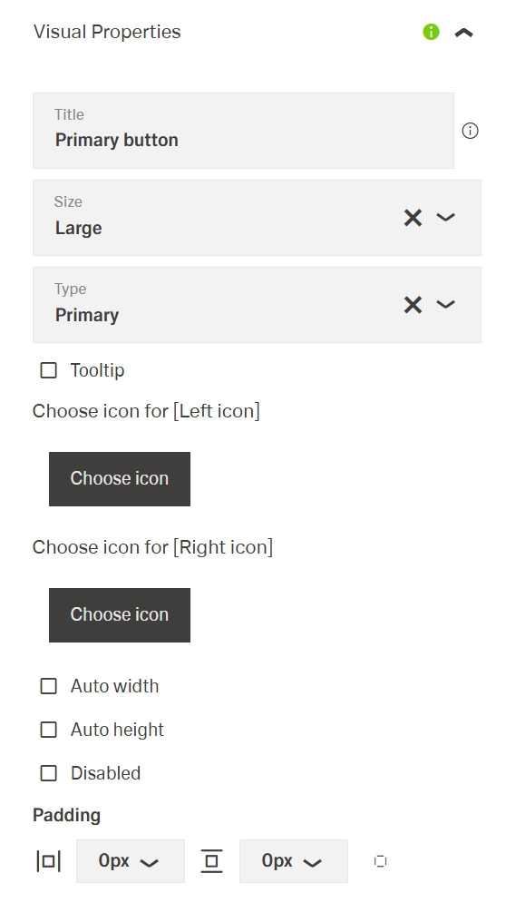 Button Visual Properties tab