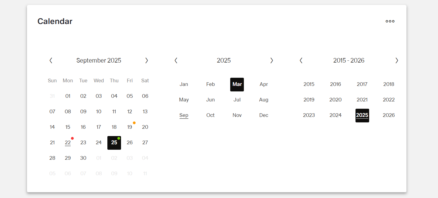 Calendar overview