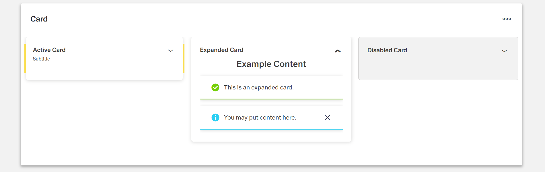 Card component overview