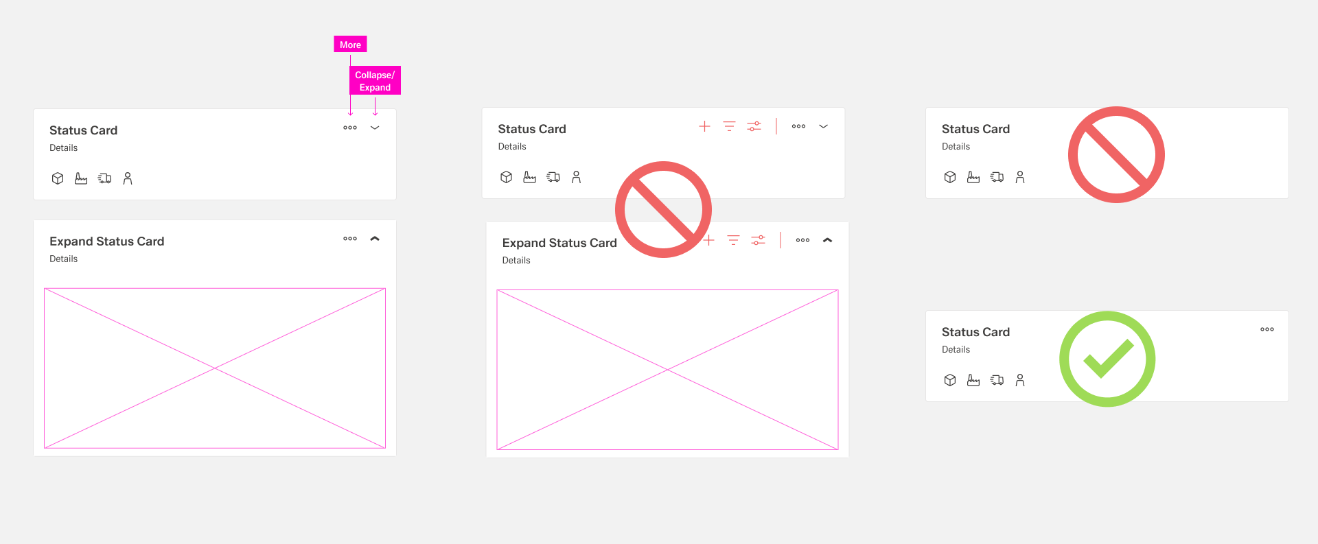Do's and Don'ts for using toolbars with cards