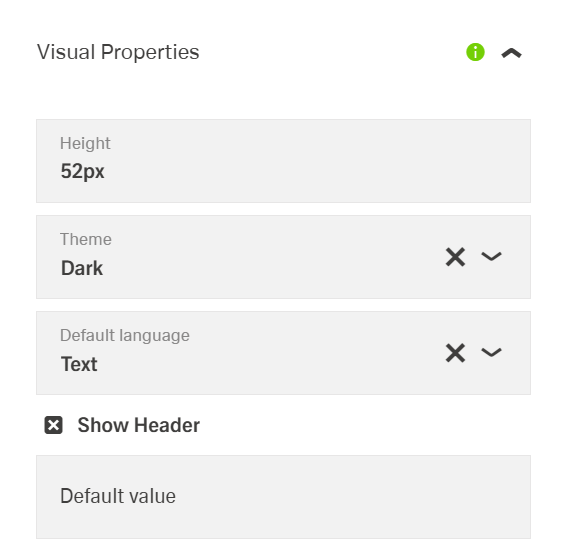 Styling tab for the Code Editor