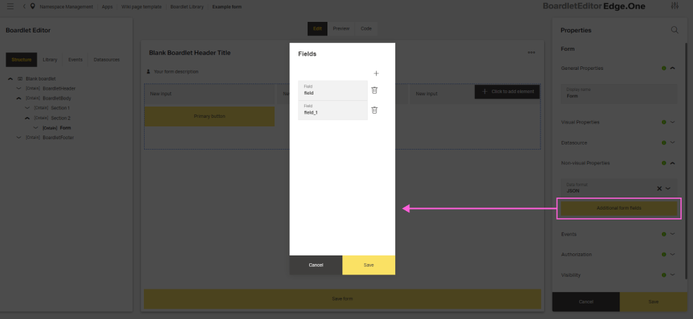Layout of Additional Form Fields
