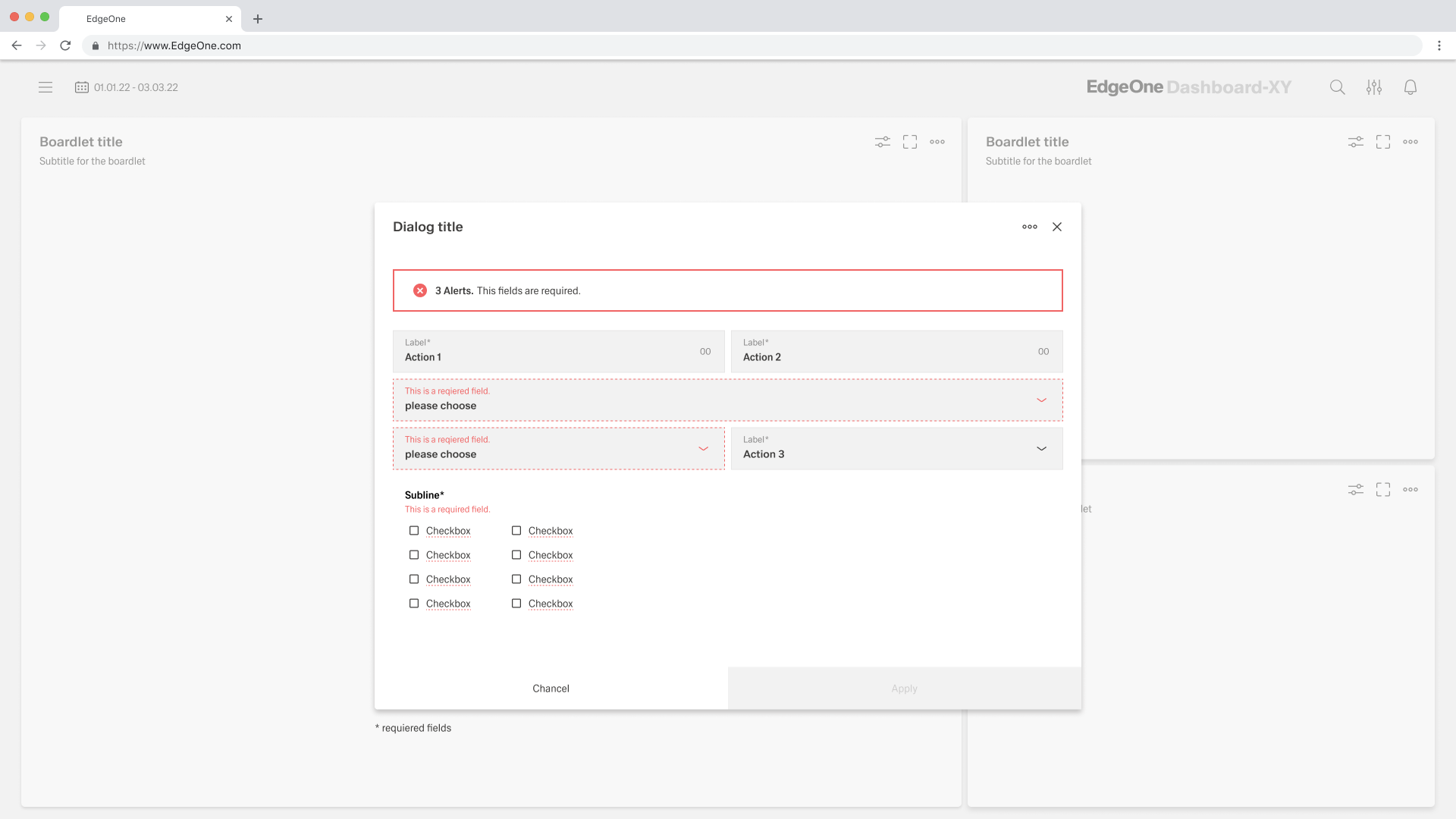 Example form validation