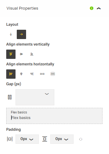 Visual Properties Tab of the Form component
