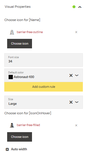 Visual Properties tab