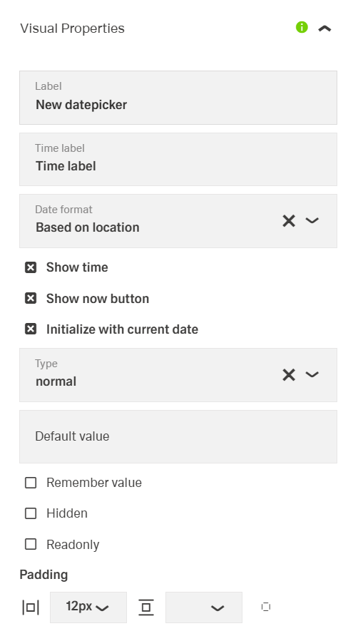 Visual Properties Tab