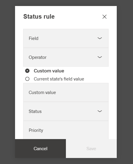Status Rules Window