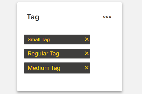 Tag with different sizes