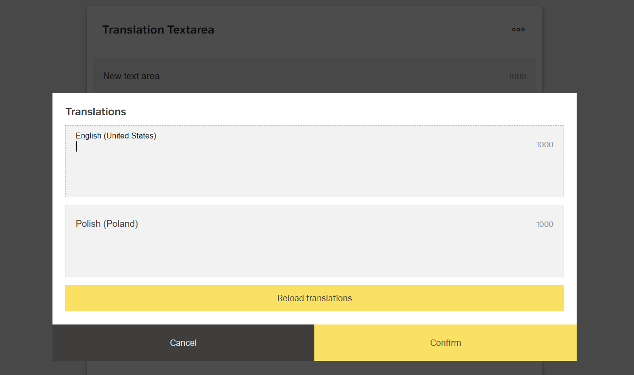 Example Translation Textarea