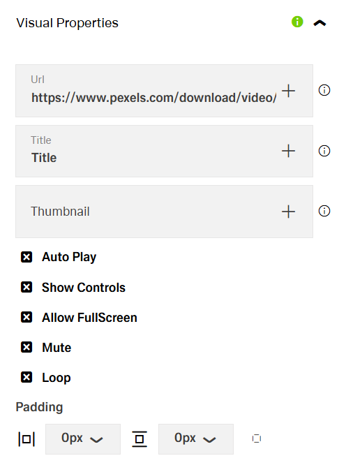 Visual Properties tab