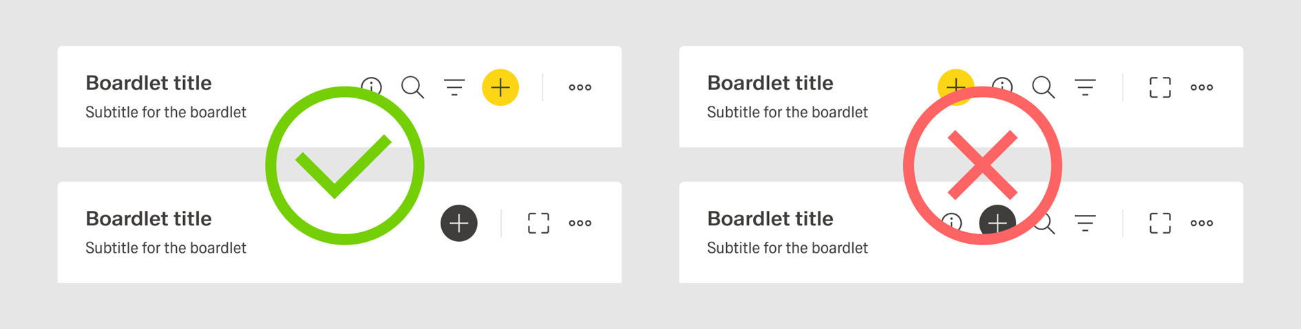 Placement of icon-only buttons