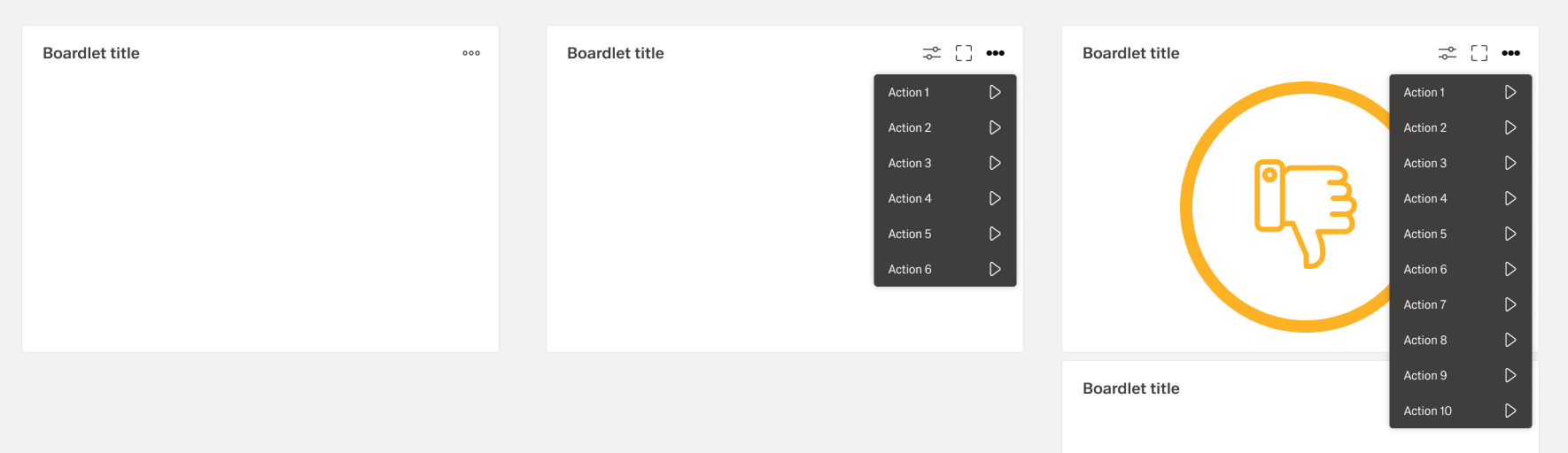 Example overflow menu with too many actions