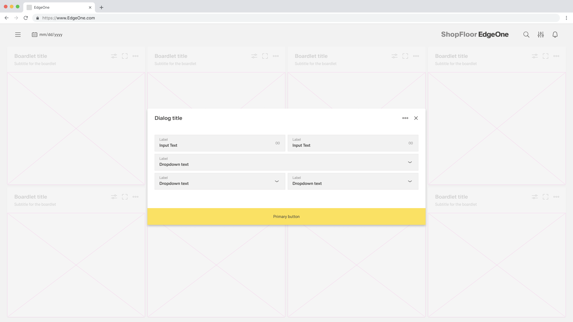 Single button in modal