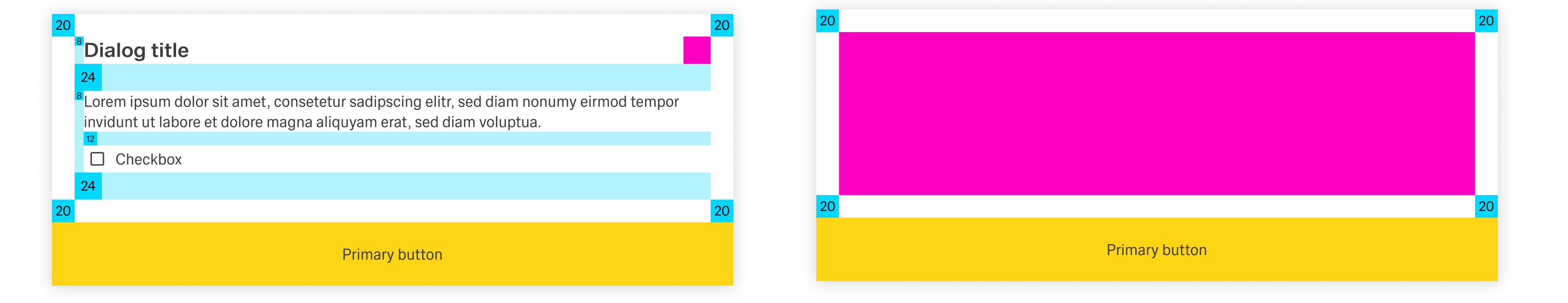 Acknowledgement modal alignment
