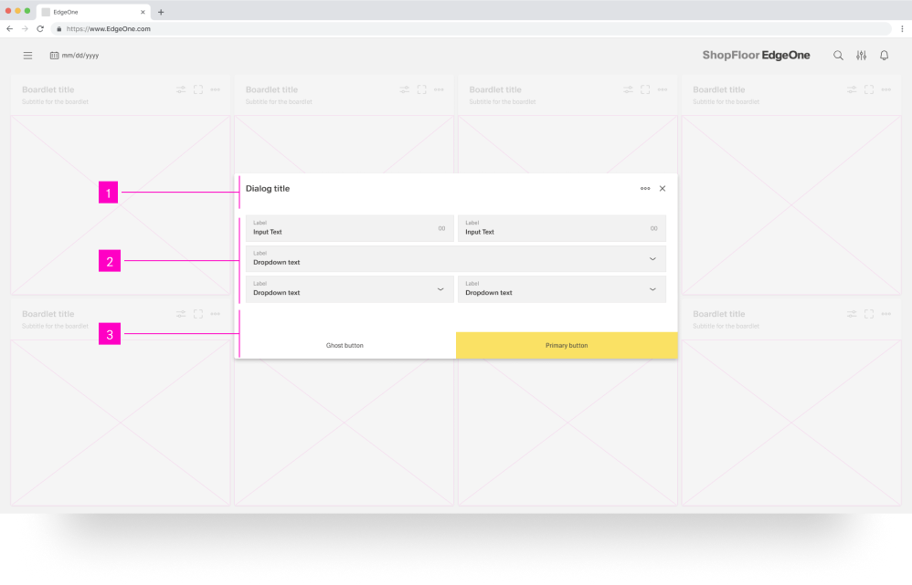 Basic dialogs labled
