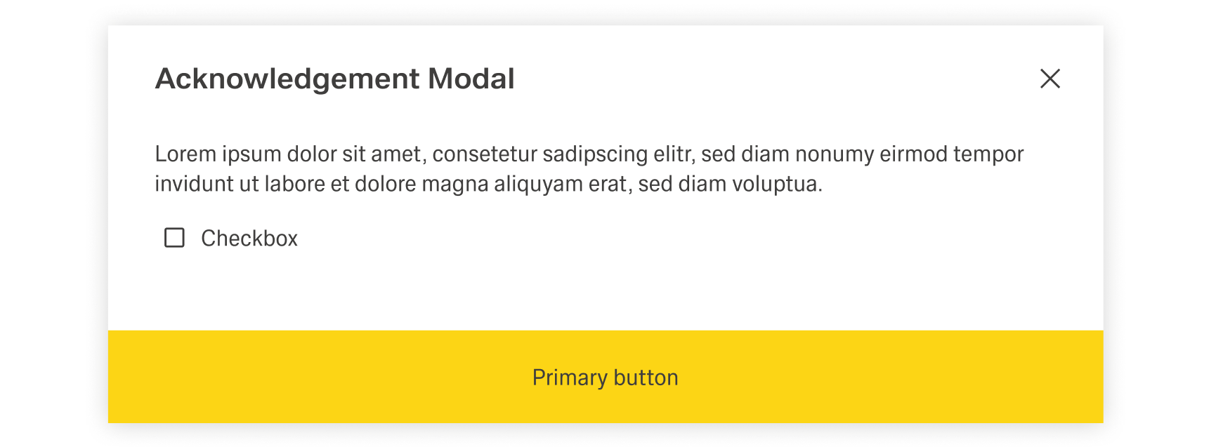 Acknowledgement modal