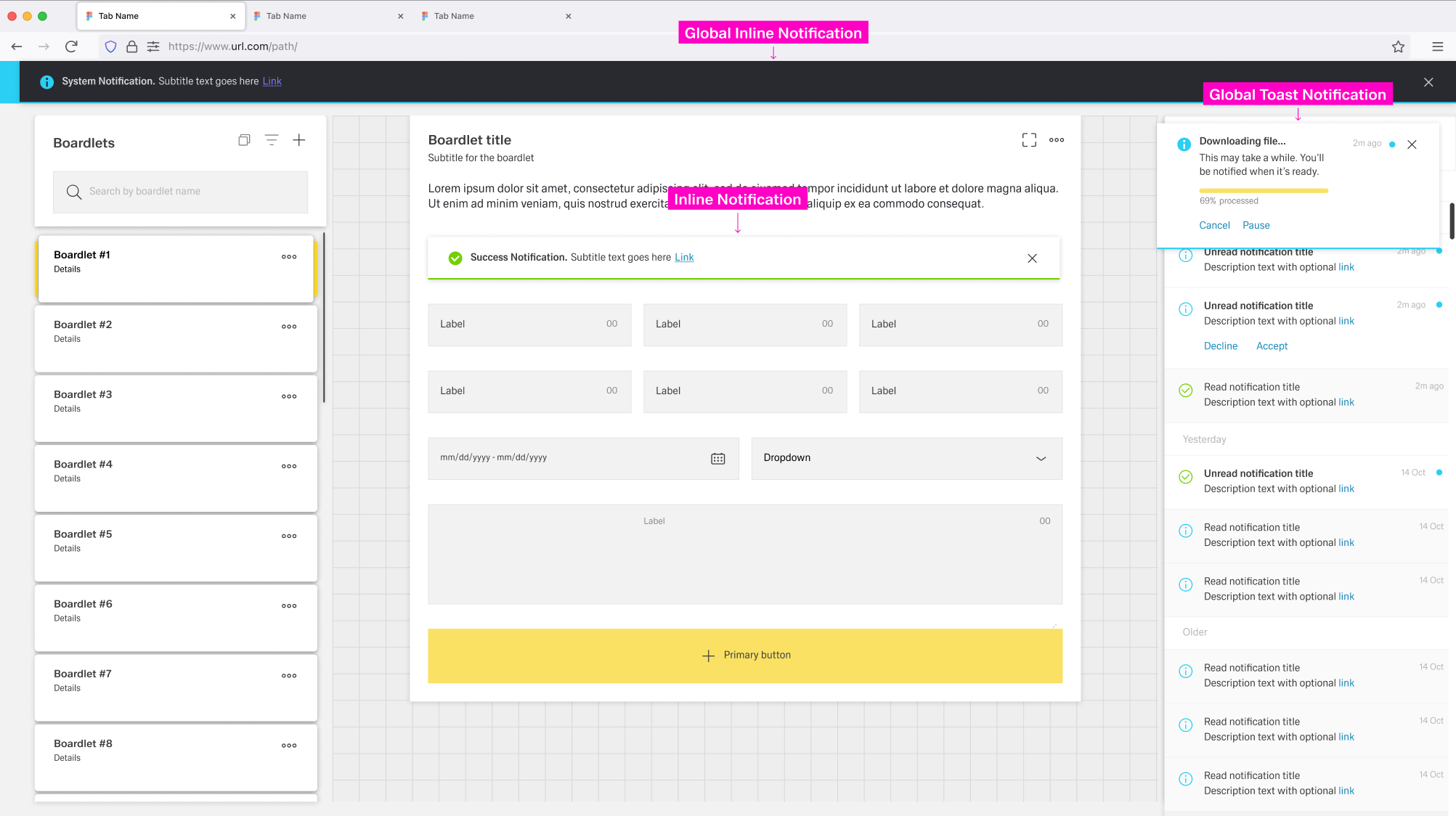 Global and Local Notification