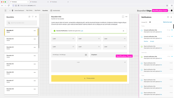 Notification Panel and Icon